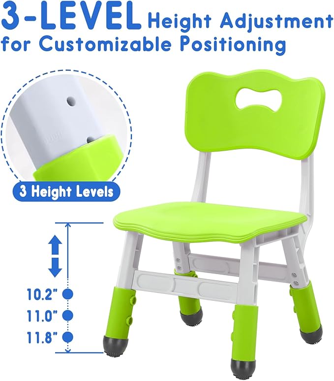 Toddler Chair Kids Chair with Adjustable 3 Levels, Toddler Chairs for Table Adjustable Kid Chairs Suitable for School and Home