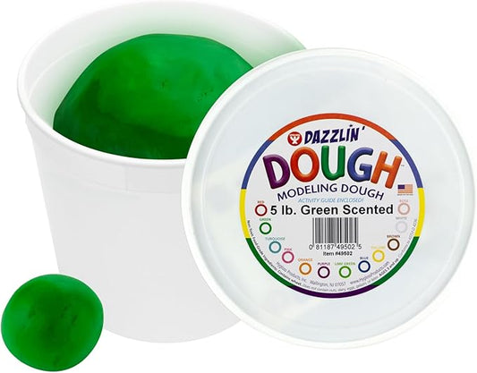Hygloss 5 lb. Green Lime Scented Modeling Dough - Bulk Pack for Classroom Use, Dough for Kids, Non-Toxic, Multi-Use dough, Ideal for Creative