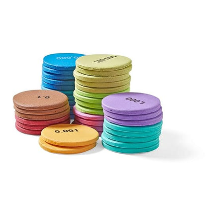 hand2mind Soft Foam Place Value Disks 10 Values, Counting Chips for Kids, Math Counters Kindergarten, Math Teacher Supplies, Base 10 Math Manipulatives for Elementary School (Pack of 875)