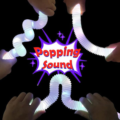 12 PCS White Glow Sticks Valentines Day Party Favors for Kids, LED Light Up Necklaces Bracelets Accessories for Toddlers, Glow Birthday Mardi Gras Party Supplies Decorations for Boys Girls