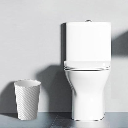 Bathroom Trash Can, 3 Pack 1.8 Gallons Small Trash Can with Trash Bags, Bathroom Garbage Can, Plastic Trash Bin, Round Waste Basket for Bedroom, Office, Room (White Pink Grey)
