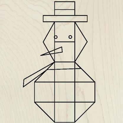 Unfinished Barn Quilt Square Wooden Sign, Country Decor Canvas Quilts Blocks (15 inches, Snowman)
