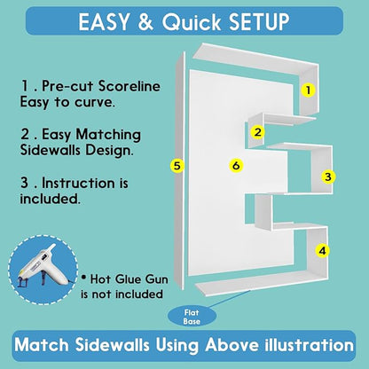 3FT Tall Mosaic Balloon Frame Letters Big Marquee Light Up Letters DIY Kit for Birthday Party Wedding Backdrop Decor Letter E Pre-Cut Foam Board