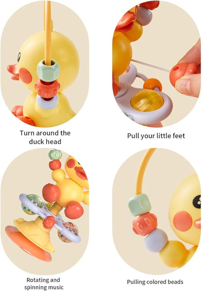 Baby Musical Toy, Duck Suction Cup High Chair Table Soother, Grip and Spin Toy, Interactive Development, Suitable for 10-36 Months, Baby Gift, Excellent Birthday Present Choice