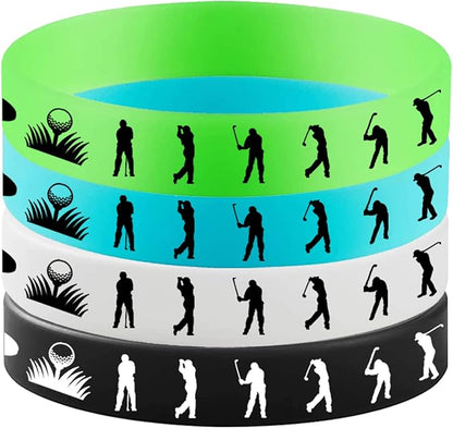 48PCS Golf Rubber Bracelets Silicone Wristbands Party Supplies -Sport Themed Birthday Baby Shower Party Decorations Party Favors