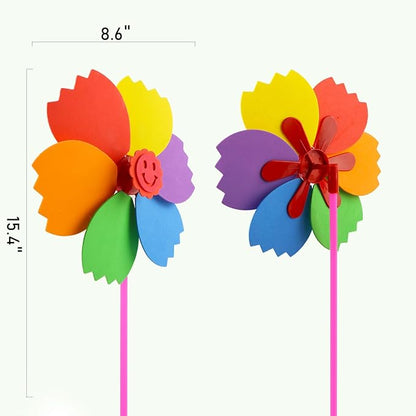 5 Pcs Sticky Mosaic Painting and Coloring Windmill Art Kits for Kids, DIY Mosaic Art Crafts Early Learning Games Handmade Art Kit for Preschool Toddlers Boys and Girls 1 2 3 4 5 6 Years Old