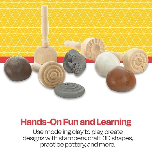 School Smart Modeling Clay for School and Home Use, Permanently Soft Design, 5 Pounds, Assorted Earthtone Colors