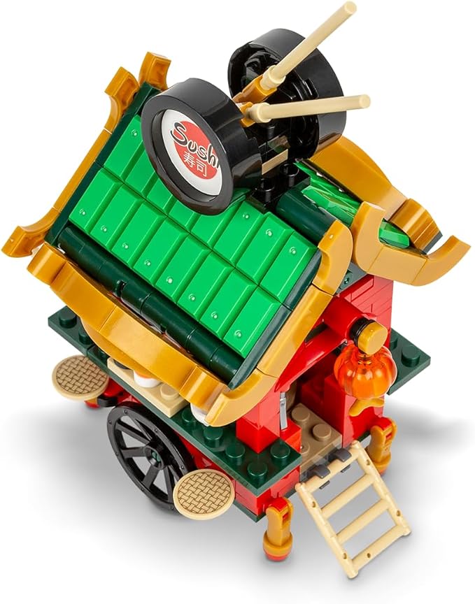 Brick Loot Exclusive Sushi Cart Bar Custom Designed Model Compatible with Major Block Brands Fun and Creative Boys and Girls Building Set