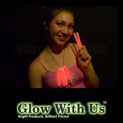 Glow Sticks Bulk Wholesale, 50 4” Red Glow Stick Light Sticks. Bright Color, Kids Love Them! Glow 8-12 Hrs, 2-Year Shelf Life, Sturdy Packaging, GlowWithUs Brand