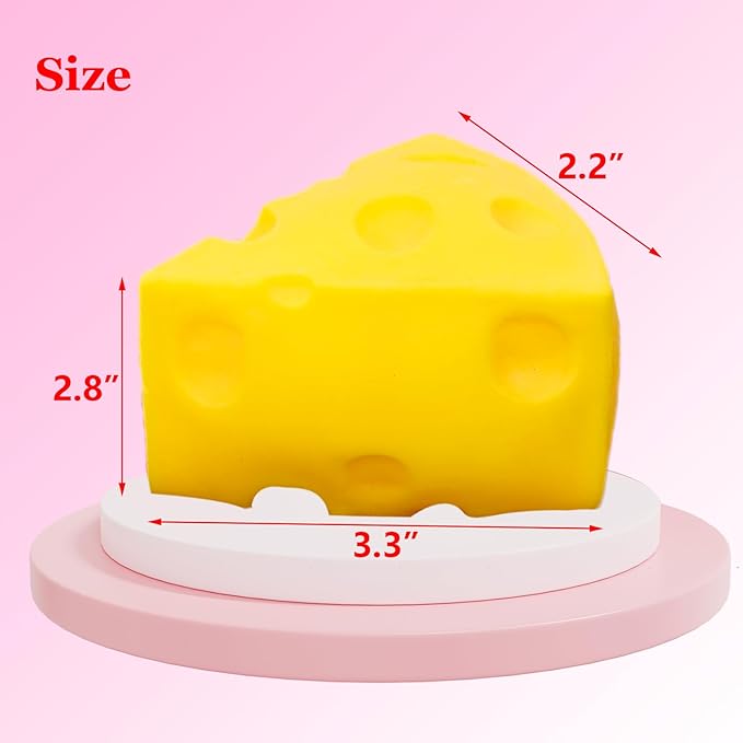 1 Pc Cheese Squishies Stress Relief Soft Novelty Toy Simulation Cheeses Food Squeeze Toy Birthday Gift (Cheese)