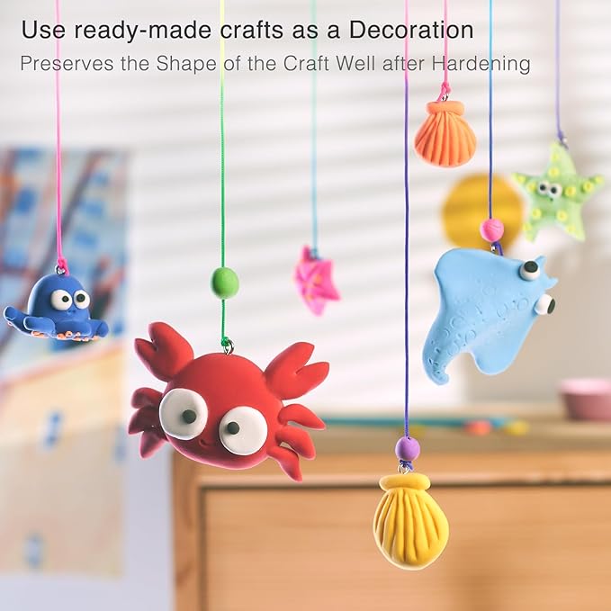 FlyFlag Air Dry Clay Kit - 24 Colors, Soft & Ultra Light, Modeling Clay for Kids with Accessories, Tools and Tutorials