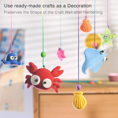 FlyFlag Air Dry Clay Kit - 24 Colors, Soft & Ultra Light, Modeling Clay for Kids with Accessories, Tools and Tutorials