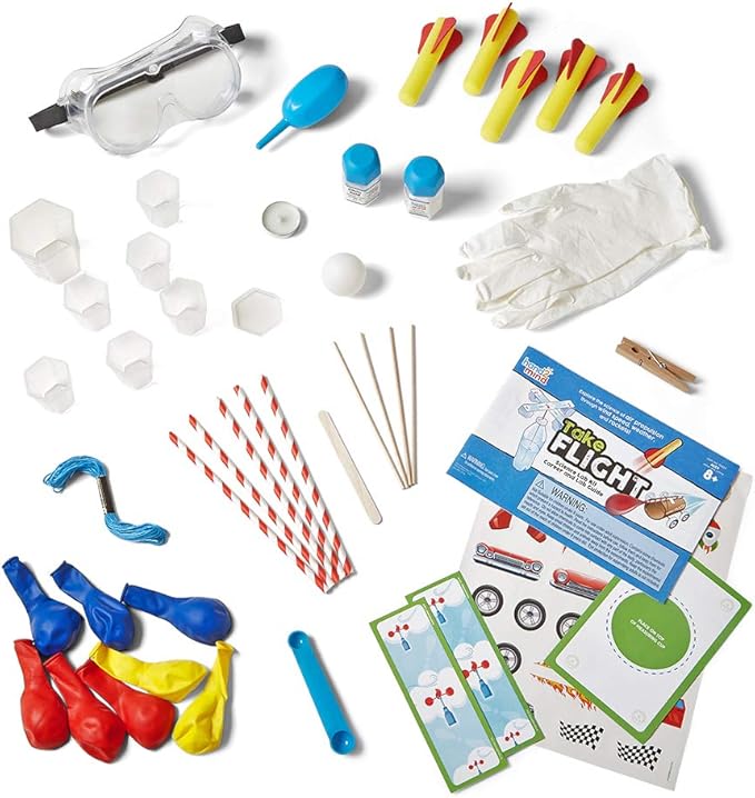 hand2mind Take Flight Science Kit, Toy Rocket Launcher for Kids Ages 8-12, Rocket Kit, Science Kits & Toys, Air Rocket Launcher Kids, 18 Science Experiments, Career & Lab Guide, STEM Toy, Kids Rocket