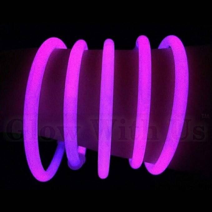 Glow Sticks Bulk Wholesale Bracelets, 1000 8” Pink Glow Stick Glow Bracelets, Bright Color, Glow 8-12 Hrs, Glow Party Favors Supplies, Sturdy Packaging, GlowWithUs Brand