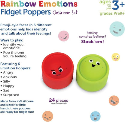 Rainbow Emotions Fidget Poppers Classroom Set
