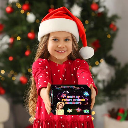 28 Pack LED Light Up Fidget Spinner Bracelets, Party Favors for Kids 4-8 8-12 Glow in The Dark Party Supplies Treasure Box Toys for Class Birthday Gifts Xmas Stocking Stuffers for Teens Goodie Bags