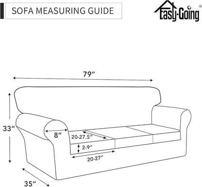 Easy-Going 100% Dual Waterproof Stretch Soft Couch Cover for Dogs, Sofa Slipcover for 3 Separate Cushion Couch Leakproof Furniture Protector for Kids, Pets Light Gray