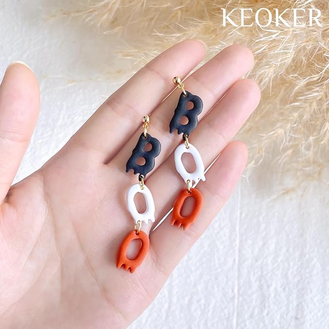 KEOKER Halloween Clay Cutters - 12 Shapes Polymer Clay Cutters for Jewelry & Earrings