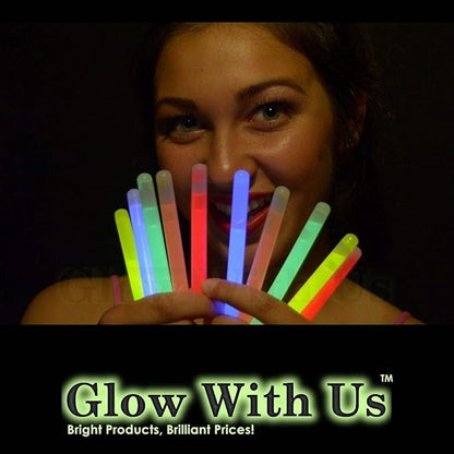 Glow Sticks Bulk Wholesale, 500 4” Glow Stick Light Sticks. Assorted Bright Colors, Kids Love Them! Glow 8-12 Hrs, 2-Year Shelf Life, Sturdy Packaging, GlowWithUs Brand…