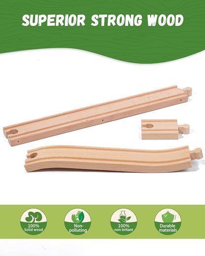 Wooden Train Track Accessories Train Railway Accessories Double Suspension Train Bridge Toy Train Set for Toddlers 3-5 Train Tracks Compatible with All Leading Brands