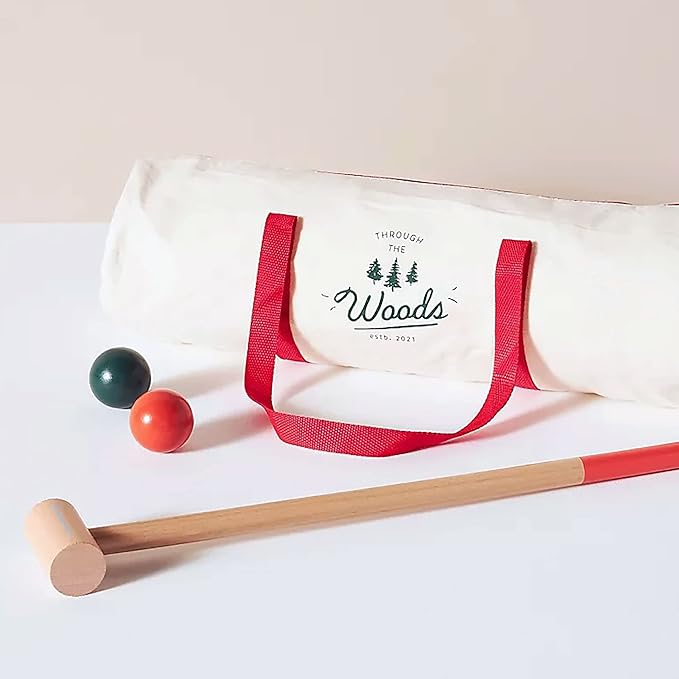 Manhattan Toy Through The Woods Two-Player 11-Piece Croquet Set for Kids with Travel Storage Bag