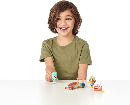 Bluey Vehicle and Figures Pack, Rusty Go-Kart, 2.5-3 inch Figures and Accessories
