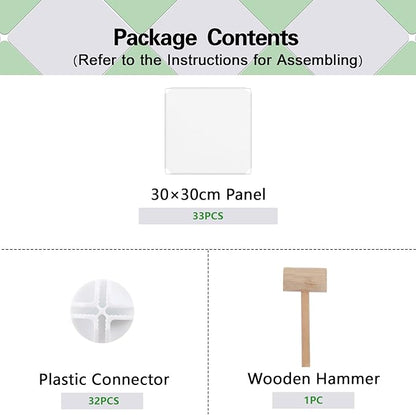 C&AHOME Cube Storage, 9-Cube Bookshelf, Plastic Closet Cabinet Organizer, DIY Stackable Bookcase, Modular Shelving Units Ideal for Home, Office, Kids Room, 36.6" L x 12.4" W x 48.4" H Milky UPCS09M