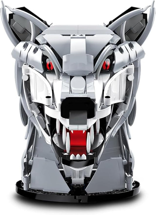 DAHONPA Wolf Head Creative Decoration Series Animal Building Blocks Set（992 PCS） Gift for Adults and Kids, Room Desk Decor or Wall Hanging