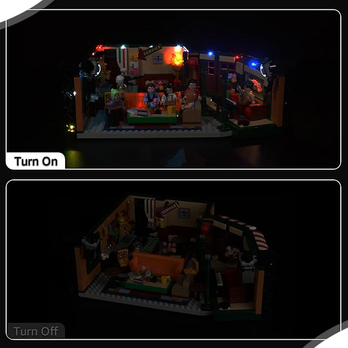 Nitemode LED Light Kit Compatible with Lego Friends The Television Series Central Perk 21319, Upgraded Brightness Adjustable Lighting Accessories(No Model)