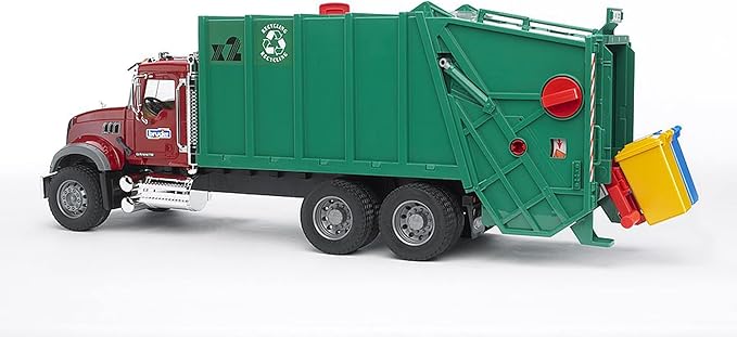 Bruder Mack Granite Garbage Truck (Ruby red-Green)