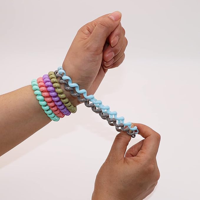 MaberryTech Direct Sensory Chew Bracelet for kids, 6 Pack Stretchy Coil Bracelets Fidget Toys for Boys Girls with Autism ADHD Anxiety, Sensory Chew Toys for Autistic Children
