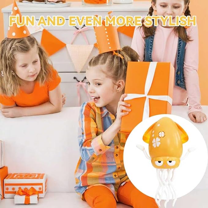 Dancing Octopus Baby Toy – USB Rechargeable Electric Crawling Tummy Time Toy, Magical Musical Squid with LED Lights, Music & Obstacle Avoidance – Birthday Gift for Kids Ages 3Y+ (Yellow)