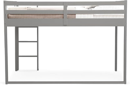 Delta Children Twin Loft Bed with Guardrail and Ladder (Coordinates with Batman, Spider-Man & Harry Potter Tents Sold Separately), Grey