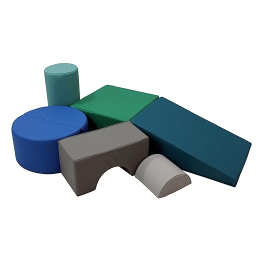 FDP Playtime and Climb Soft Play Set - 6-Piece Baby Climbing Blocks and Indoor Play Gym - Soft Play Climbing for Toddlers and Infants 10m+ (Contemporary)