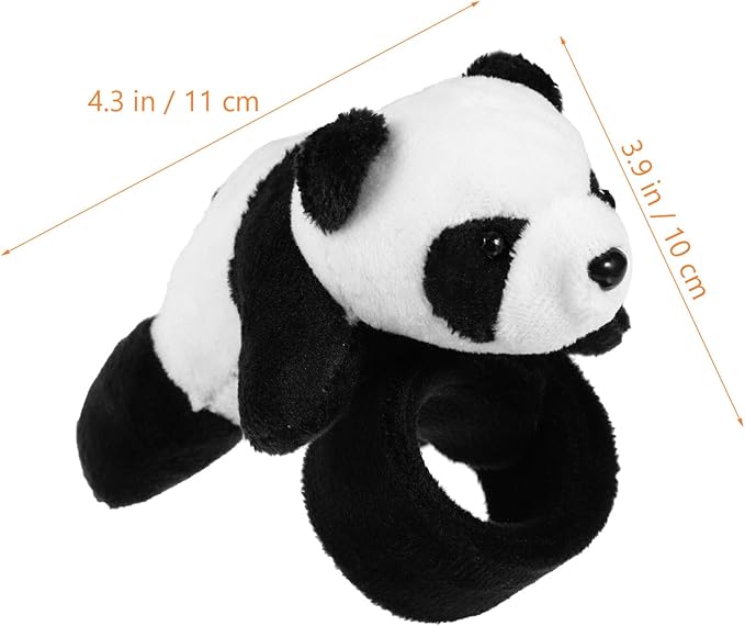 Abaodam Animal Slap Bracelet Panda Slap Bracelet Plush Panda Stuffed Animal Hugger Snap Wrist Band for Kids Birthday Party