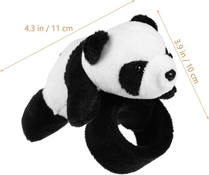 Abaodam Animal Slap Bracelet Panda Slap Bracelet Plush Panda Stuffed Animal Hugger Snap Wrist Band for Kids Birthday Party