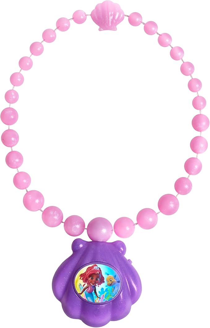 Disney Junior Ariel Ocean Glow Necklace with Lights and Sounds, Dress Up and Pretend Play, Kids Toys for Ages 3 Up by Just Play