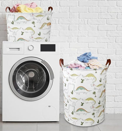 NTAOHAMPER Dinosaur Laundry Hamper, laundry Basket, Waterproof Storage Bin for Bedroom, Clothes Organizer Basket, Room Decor(Light Dinosaur)