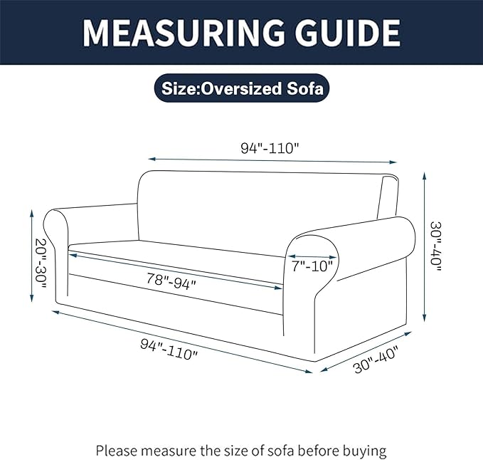 2025 New Stretch Oversized Sofa Slipcovers Couch Sofa Cover for 4 Seater Furniture Protector Covers with Elastic Bottom Jacquard Fabric Small Checks for Pets, Kids - Navy