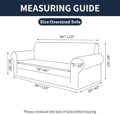 2025 New Stretch Oversized Sofa Slipcovers Couch Sofa Cover for 4 Seater Furniture Protector Covers with Elastic Bottom Jacquard Fabric Small Checks for Pets, Kids - Navy