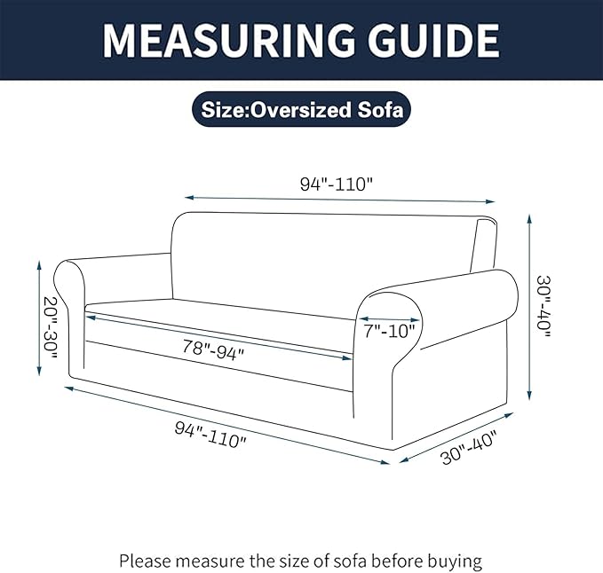 2025 New Stretch Oversized Sofa Slipcovers Couch Sofa Cover for 4 Seater Furniture Protector Covers with Elastic Bottom Jacquard Fabric Small Checks for Pets, Kids - Khaki