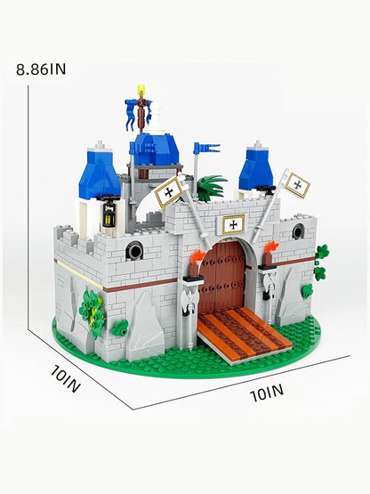 Medieval Knight Castle Building Blocks Set – Comes with 12 Knights Figures , Compatible with Lego Medieval Town Square House Toys , for Adults & Children Ages 6+