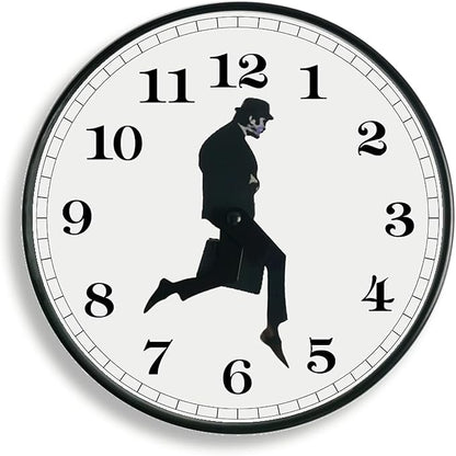 TANKRIN Ministry of Silly Walks Clock, Silly Walk Wall Clock, A Interesting Wall Clock for Living Room Decor, Bedroom, Kitchen, Novelty Home Decor Gifts (Black-2)