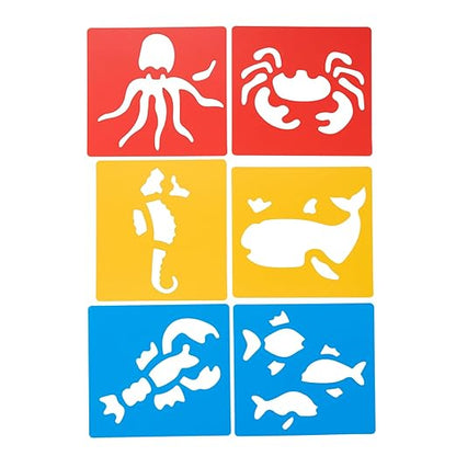Sea Life Washable Plastic Stencils - Set of 6