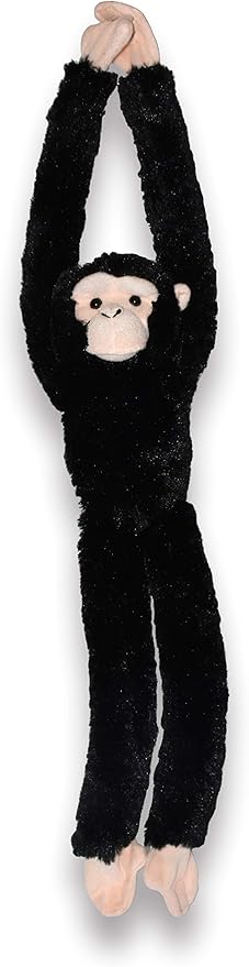 Wild Republic Chimpanzee Plush, Monkey Stuffed Animal, Plush Toy, Gifts for Kids, Hanging 20 Inches , Black