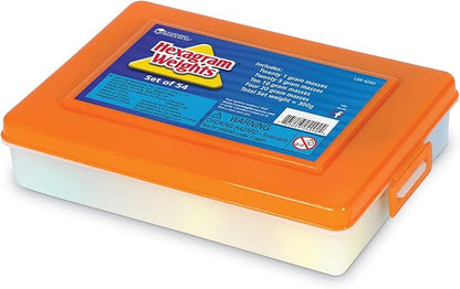 Learning Resources Hexagram Weights - Set of 54 Pieces, Ages 8+ Math Teacher Supplies, Math Learning Tools, Math Games for Kids