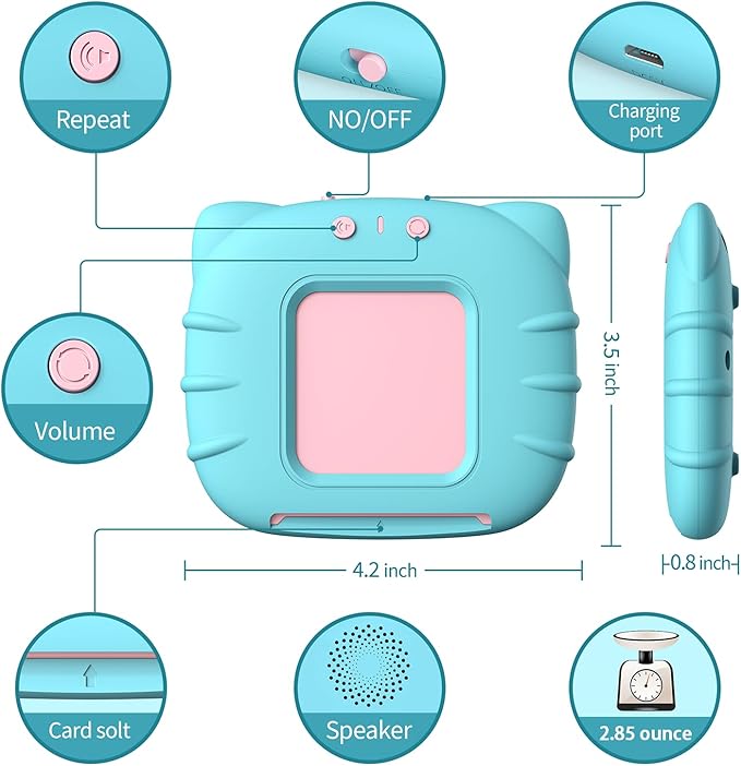 Kidzdo Spanish and English Audible Toys, Bilingual Español/English Talking Flash Cards with Music for Preschool,Kindergarten Toddler 2 3 4 5 6 to Learn Spanish English