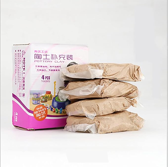 4-Pack Clay Argil Set for Pottery Wheel PW01P Kid DIY Toy 1600G Big Capacity