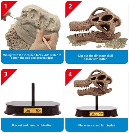 ArtCreativity Dinosaur Excavation Kit for Kids, Brachiosaurus Skull Excavating Set with Fossil Digging Tools and Stand, Fun Science Activity Toy, Educational Dinosaur Gift for Boys and Girls