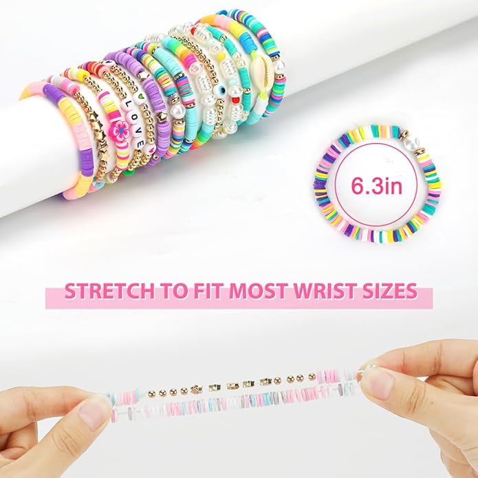 Preppy Friendship Bracelets for Girls Jewelry: Stackable Surfer Bracelets for Women Teen Girls Stuff